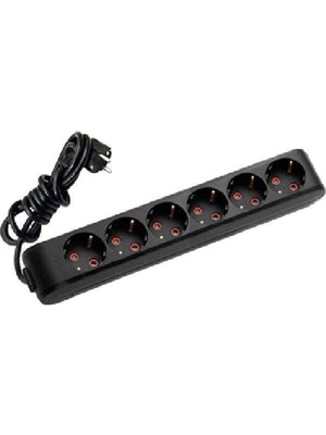 Viko Multi-Let Siyah Altılı Priz Topraklı 2 m Çocuk Korumalı