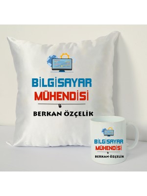 Nil Hediye Bilgisayar Mühendisi Kupa Bardağı ve Dekoratif Kırlenti