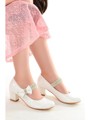 Kiko Kids Cameli Rugan Günlük Kız Çocuk 4 Cm Topuklu Abiye Ayakkabı
