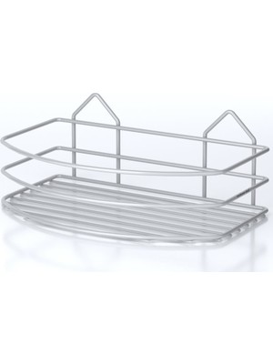 Tekno-tel BK007 Tek Katlı Banyo Duş Rafı Alüminyum Gri