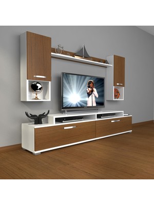 Decoraktiv Ekoflex 5da Slm Tv Ünitesi Tv Sehpası Beyaz Ceviz