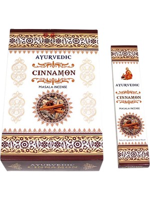 Ayurvedic Incense Ayurvedic Cinnamon Tarçın Aromalı Masala Stick Tütsü 1 Kutu 12 Paket