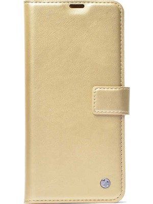 Gpack Huawei P Smart Z Kılıf Kar Delüx Cüzdan Kartvizitli Kopçalı Gold
