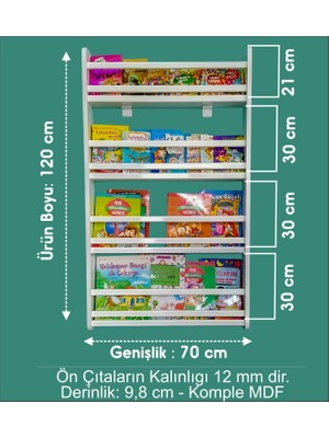 Emdief Home Safir Serisi 4 Raflı Montessori Kitaplık