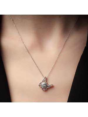 Belinda Kelebek Gümüş Kolye