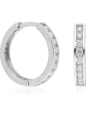 Sanalbolluk Elmas Taşlı  Gümüş Küpe