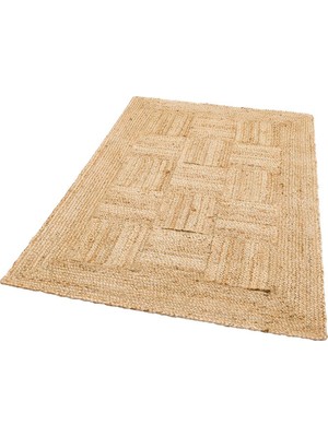 Eko Halı  Ech 06 Natural Jüt Halı El Dokuma Örgü Halı Hasır Jüt Kilim