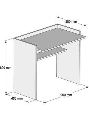 Bimossa S1020 Mehpare Çalışma Masası Ceviz Beyaz