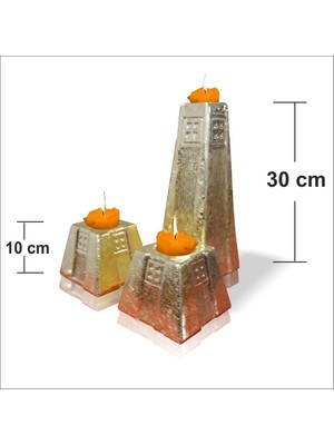 M3 Decorium 3'lü Varak Kaplama Sert Seramik Şamdan Mumluk