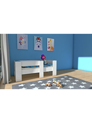 Etmermo Montessori Karyola Beyaz Eymo 2 Mini - 70 x 140 Yatak Uyumlu