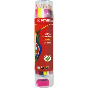 Color Kuru Boya 24 Renk Plastik Tüp Kalemtıraş Hediyeli
