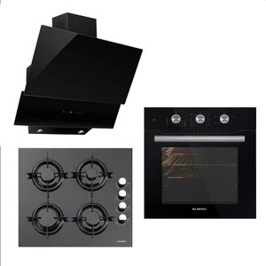 Kristal Plus Siyah Cam Ankastre (A6-SF2 Fırın + 40 TAHDF Ocak + DA-6 835 Davlumbaz)