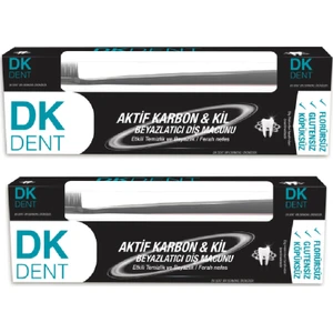 Dk Dent Aktif Karbon ve Kil Diş Macunu 75 ml + Diş Fırçası x 2 Adet
