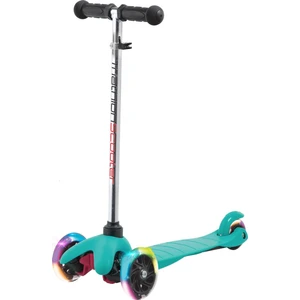 T138 7 Renk LED Işıklı 3 Tekerlekli Yükseklik Ayarlı Scooter - Mavi