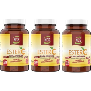 Ester C Vitamini 1000 Mg 120 Tablet Kara Mürver Turunçgil Bioflavonidleri Rutin Aserola 3 Adet