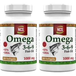 Omega 3 6 9 Balık Yağı 1000 Mg 200 Softgel Evening Primrose Oil Keten Tohumu Yağı Epa Dha 2 Adet