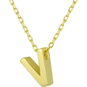 V Harfi Gümüş Kolye