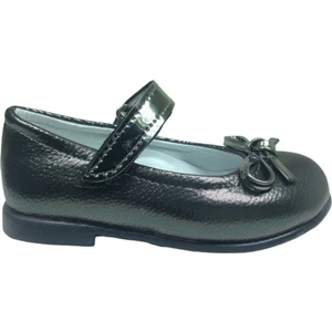 Bebe Platin Rugan Bıyık Fiyonk Kız Çocuk Babet Ayakkabı İçi Deri Abiye Fantazi Düğün