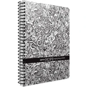 Hope Ince Kapak Spiralli Çizgili Defter 80 Yp 19 x 26 cm Desenli