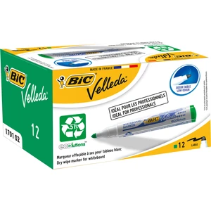 Velleda 1701 Eco Yuvarlak Uçlu Beyaz Tahta Kalemi, Yeşil 12'li Kutu
