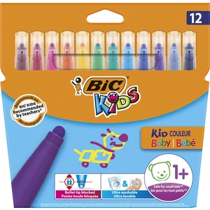 Kids Kid Couleur Baby Keçeli Boya Kalemi 12 Renk