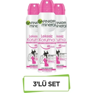 Mineral Lekesiz Koruma Kadın Sprey Deodorant 150 ml 3 Adet