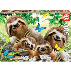 Puzzle Sloth Family Selfie  500 Parça