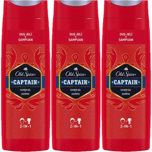 Old Spice Duş Jeli & Şampuan 400 ml Captain 3 Adet