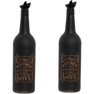 151144-120 Bakır Baskılı Mat Siyah Yağlık - Sirkelik 2'li Set 750 cc