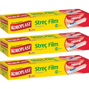 Streç Film 100 Metre Kesme Bıçağı Hediyeli - 3'lü