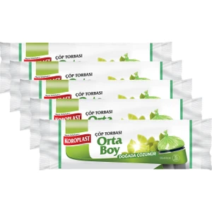 Orta Boy Çöp Torbası Doğada Çözünür 15 Adet - 5'li