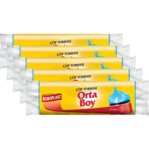 Orta Boy Çöp Torbası 15 Adet - 5'li
