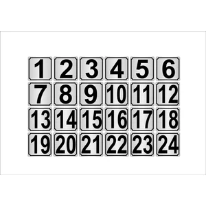Özarslan DizaynMetal Kapı Masa Dolap Numarası 4 x 4 cm 24'lü 1-24 Gümüş