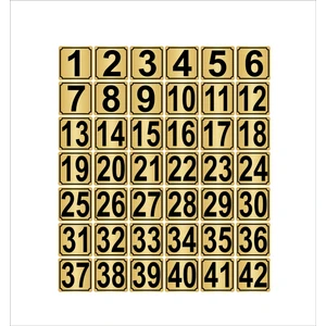 Özarslan DizaynMetal Kapı Masa Dolap Numarası 5 x 5 cm 42'li 1-42 Altın