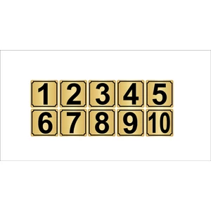 Özarslan DizaynMetal Kapı Masa Dolap Numarası 4 x 4 cm 10'lu 1-10 Altın