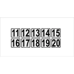 Özarslan DizaynMetal Kapı Masa Dolap Numarası 3,5 x 3,5 cm 10'lu 11-20 Gümüş