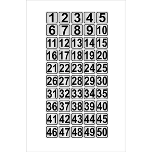 Özarslan DizaynMetal Kapı Masa Dolap Numarası 7 x 7 cm 50'li 1-50 Gümüş