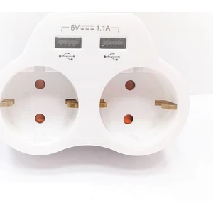 İkili Topraklı Ve USB Şarj Prizi 1A