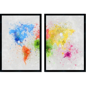 Dokulu Tablo Seti Çerçeveli 2li Set 105 x 70 cm