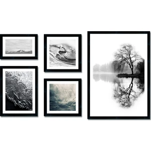 Dokulu Tablo Seti Çerçeveli 5li Set 120 x 70 cm