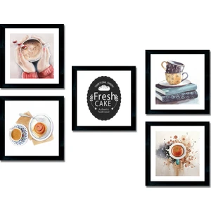 Dokulu Tablo Seti Çerçeveli 5li Set 100 x 80 cm