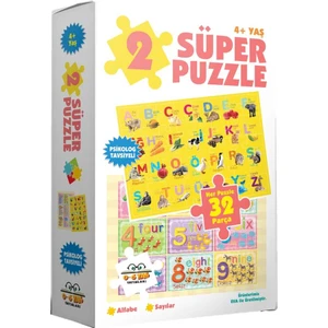 0-6 Yaş Yayınları 2 Süper Puzzle - Alfabe + Sayılar