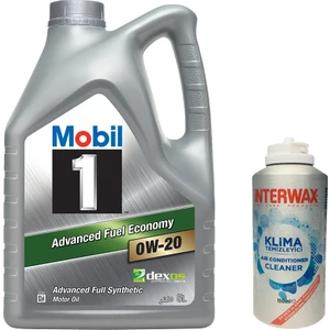 1 0W-20 Motor Yağı 5 Litre ( Üretim Yılı: 2023 ) + Interwax Klima Temizleyici