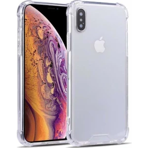 Apple iPhone XR Airbag Antishock Silikon Kılıf + Tam Kaplayan  Hayalet Ekran Koruyucu Şeffaf