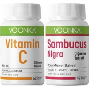 Vitamin C 62 Tablet + Voonka Sambucus Nigra 42 Çiğnenebilir Tablet