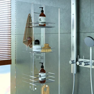 3 Katlı Duşakabin Banyo Rafı Krom Lm066
