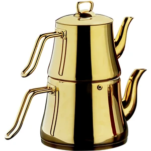 Piramit Tam Gold Çaydanlık