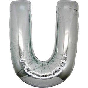 Gümüş Folyo Balon U Harfi 90 cm