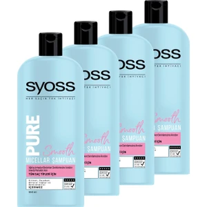 Syoss Pure Smooth Mıcellar Sampuan 500 ml x 4 Adet