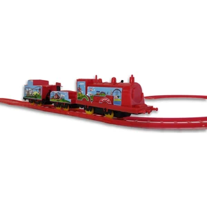 UJ Toys Pilli Raylı Vagonlu Oyuncak Tren Seti Kırmızı